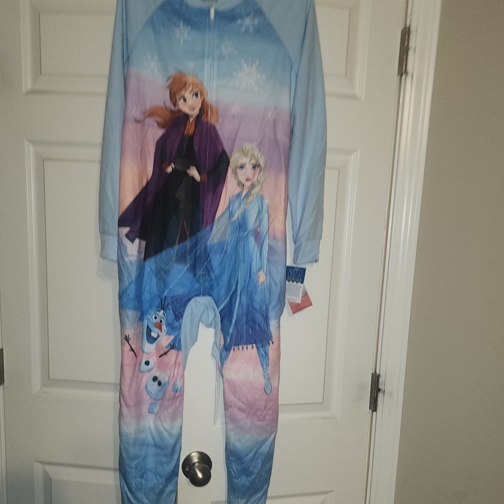 Frozen Kids Pajama Footies - Blue and Pink